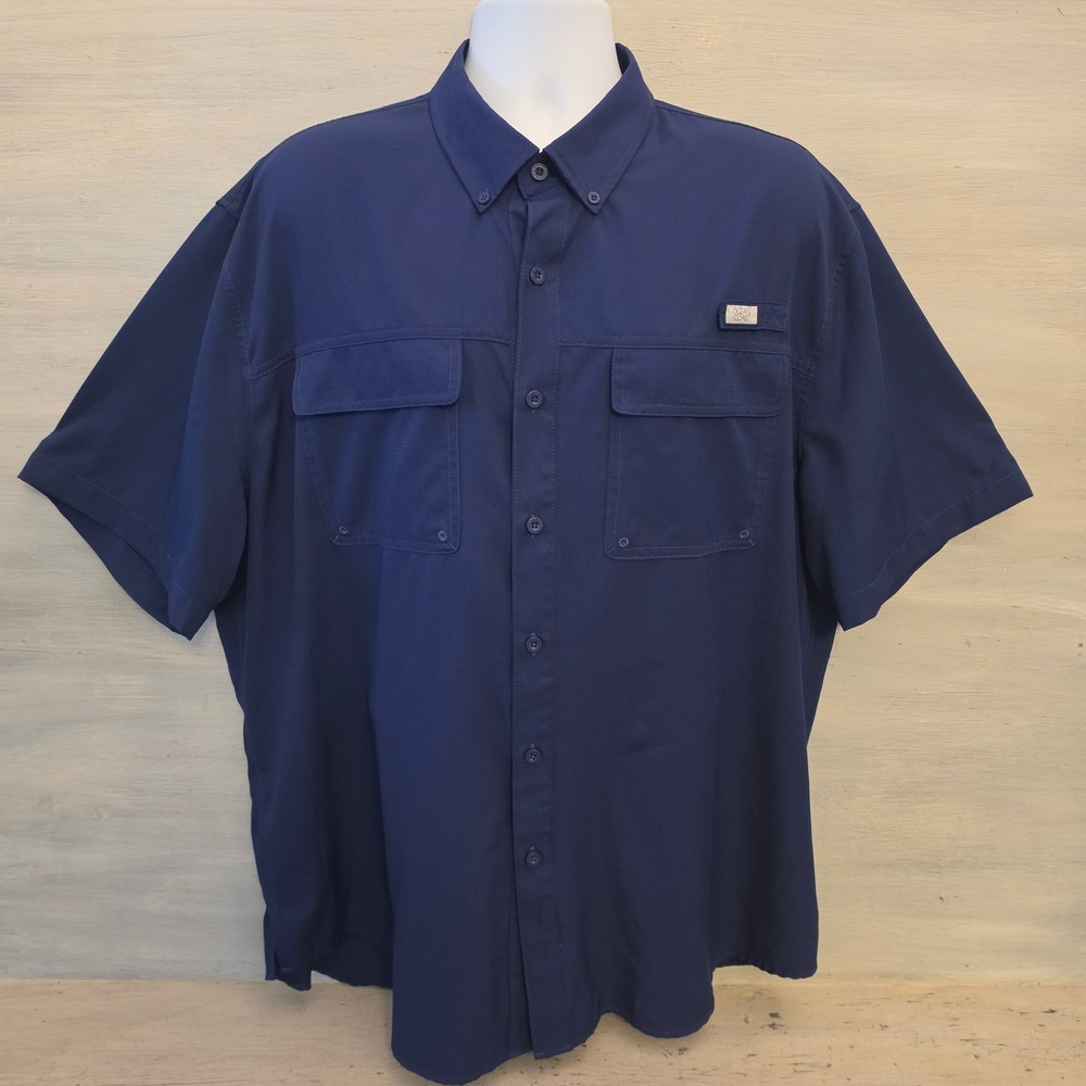Ocean+Coast Navy Blue Ocean‎ Advantage Lightweight Button Down Shirt Size 2XL GC